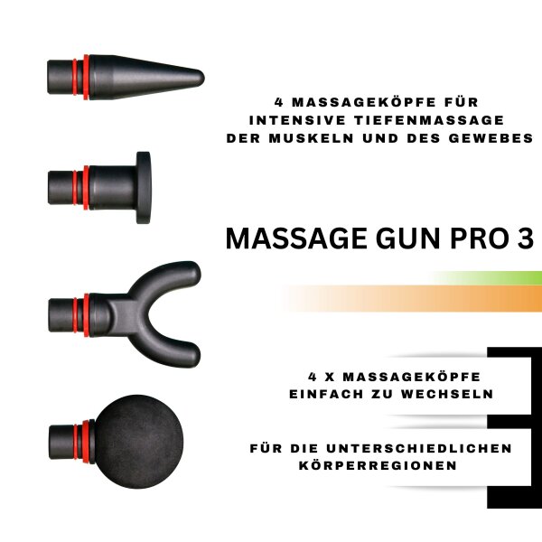 BODYCOACH Massage Gun Pro 3 kabellose Akku Vibration Massagepistole