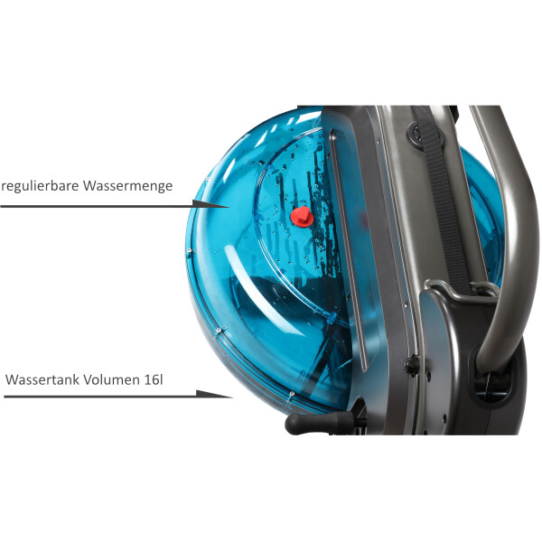 Wasser-Rudergerät ROWER DELUXE Ruderzugmaschine Wasserwiderstand & 5fach verstellbarer Zugwiderstand