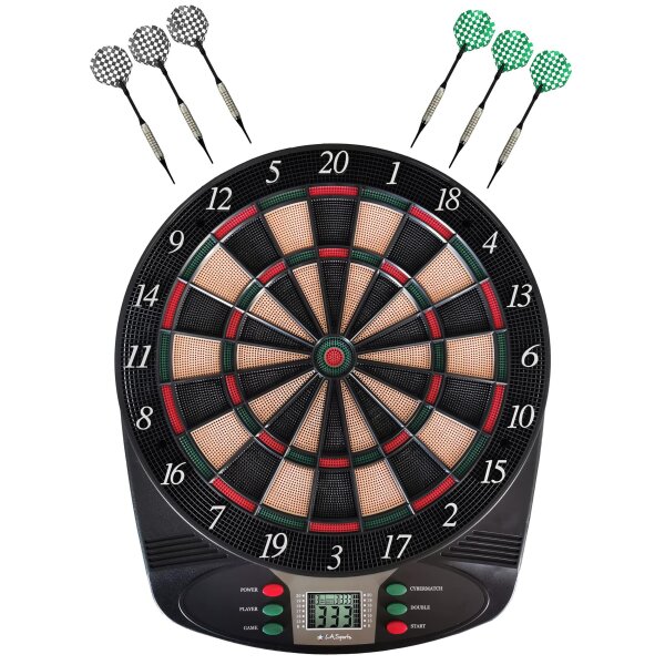 L.A. Sports Elektronische Dartscheibe Classic 1-8 Spieler 6 Softdarts Pfeile Score Display