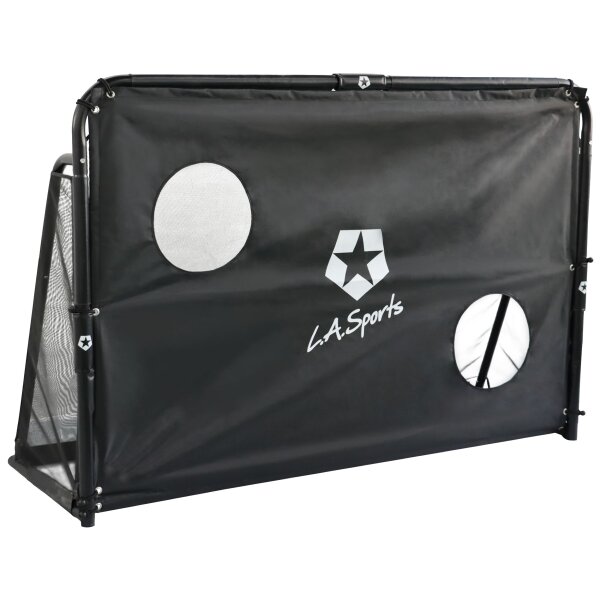 L.A. Sports 2-in-1 Torschusswand Soccer Goal Champion Fußball-Tor mit Netz & Torwand