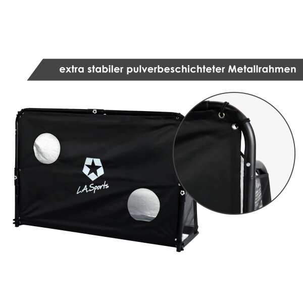 L.A. Sports 2-in-1 Torschusswand Soccer Goal Champion Fußball-Tor mit Netz & Torwand