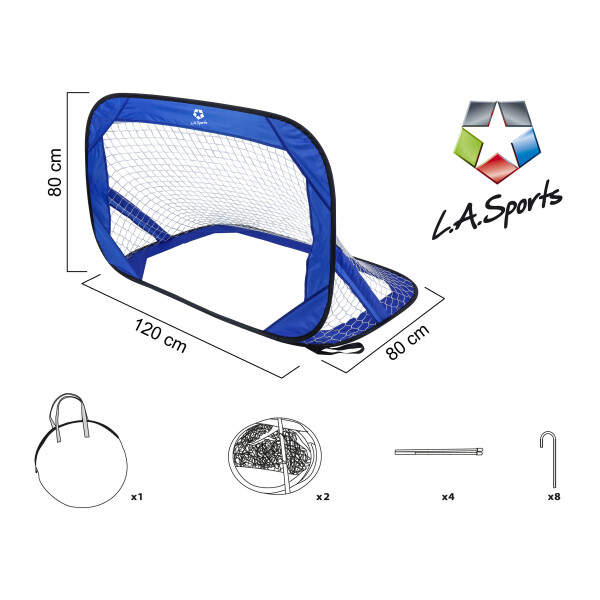 L.A. Sports Pop-Up Goal Fußballtor für Kinder In- & Outdoor Aufklapp-Tor + Tragetasche