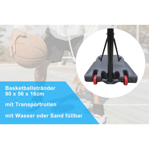 L.A. Sports Basketballkorb Ständer höhenverstellbar Ringhöhe 205-260cm