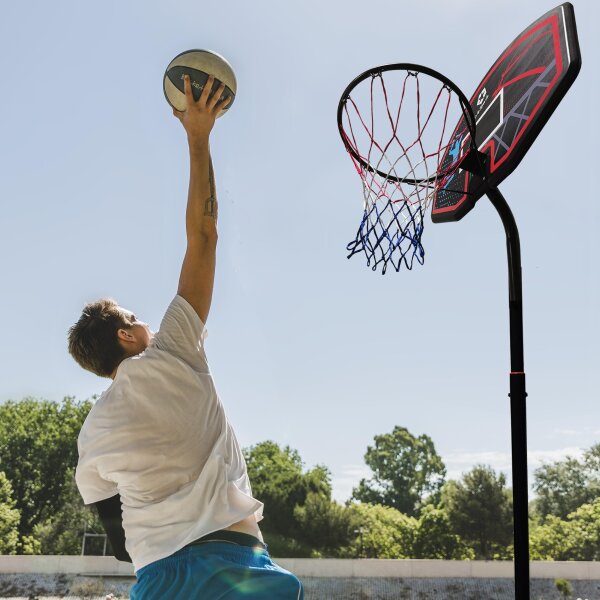 L.A. Sports Basketballkorb Ständer höhenverstellbar Ringhöhe 205-260cm