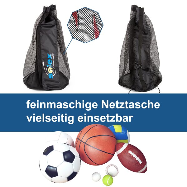 Solex Profi Ballsack 10 - 15 Bälle Multi Sport Tragegurt feinmaschiges Ballnetz