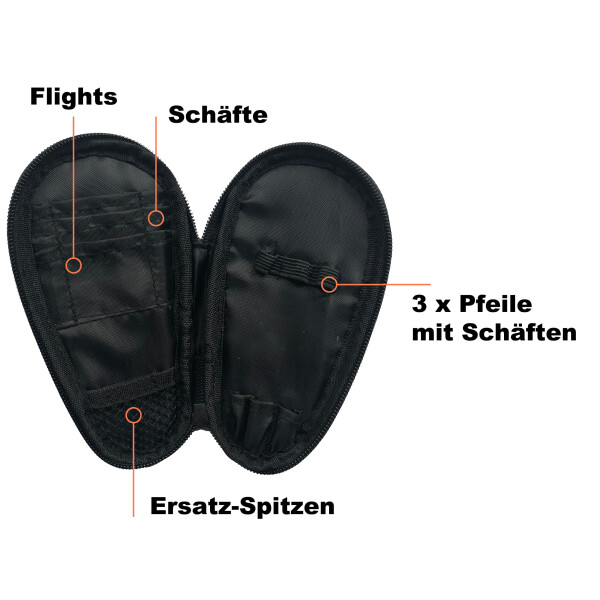 L.A. Sports Dart Etui Soft-Cover Aufbewahrung für 3 Darts und Zubehör Tips Schäfte Flights