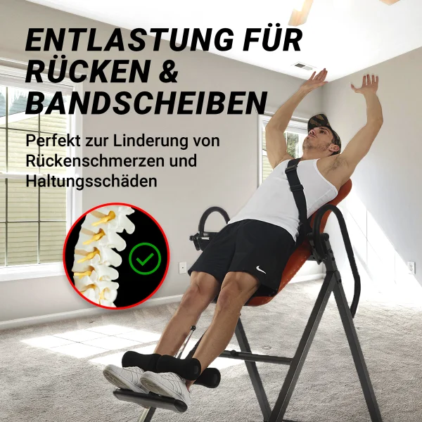 BODYCOACH Schwerkrafttrainer Streckbank Rücken & Wirbelsäule Inversionstisch Neigung Winkel verstellbar stabil bis 130 kg
