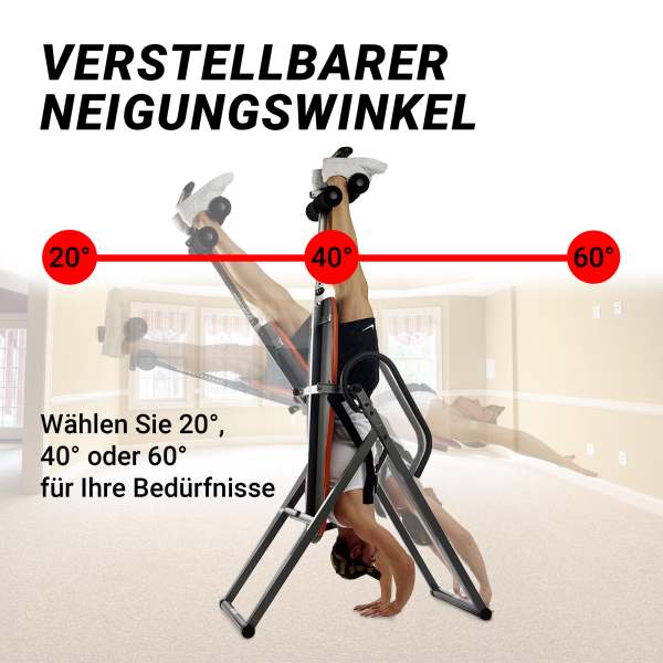 BODYCOACH Schwerkrafttrainer Streckbank Rücken & Wirbelsäule Inversionstisch Neigung Winkel verstellbar stabil bis 130 kg