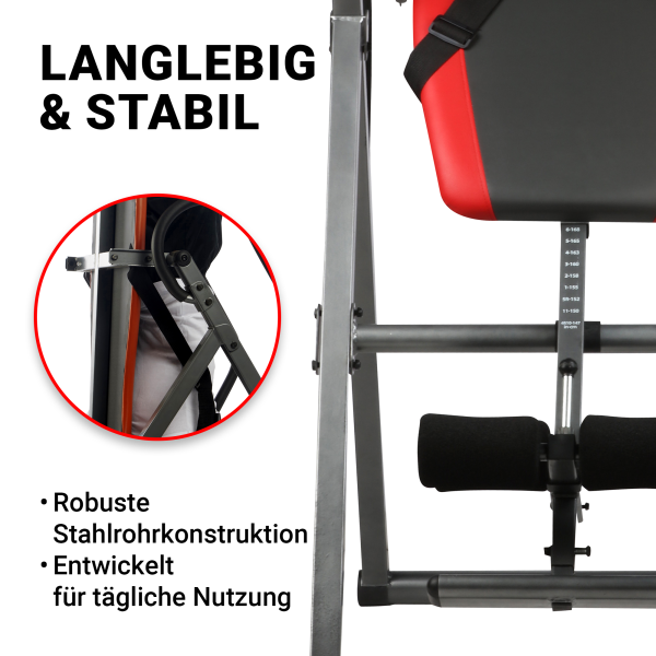 BODYCOACH Schwerkrafttrainer Streckbank Rücken & Wirbelsäule Inversionstisch Neigung Winkel verstellbar stabil bis 130 kg