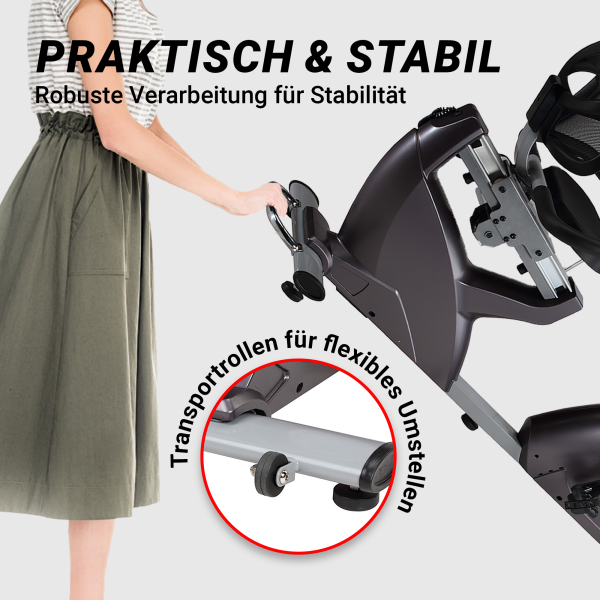 BODYCOACH Sitz-Liege-Ergometer Heimtrainer magnetisch Computer mit Bluetooth