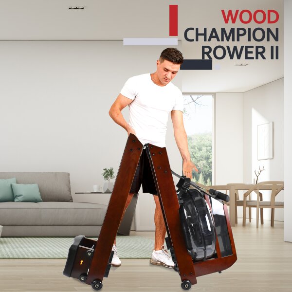 BODYCOACH Holz Wasser-Rudergerät Wood Champion Rower II Water Resistance System