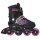 L.A. Sports Inliner Skate Soft-Boot Kinder Jugend Damen 5 Gr&ouml;&szlig;en verstellbar Stripes Pink