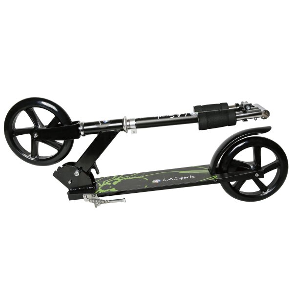 L.A. Sports Alu-Scooter Onyx City-Roller faltbar Höhe verstellbar große XL Räder 200 mm