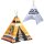 Playfun Tipi Kinder Indianerzelt Motiv wei&szlig; Zick-Zack oder Indianer