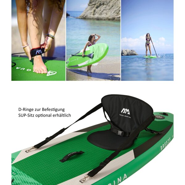 Aqua Marina Breeze Stand-Up Paddle Board aufblasbar Allround SUP Komplett Set mit Zubehör