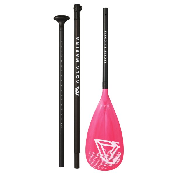 Aqua Marina SPORTS III CORAL SUP-Paddle Aluminium 3teiliges Paddel verstellbar