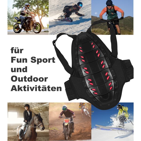 L.A. Sports Rückenprotektor Fun-Sport Ski Snowboard Schutz Kinder Jugendliche verstellbar