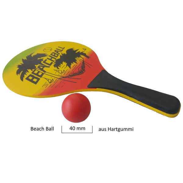 L.A. Sports Beach-Ball Garten und Strandspiele Set Schläger aus Holz mit Ersatzbällen