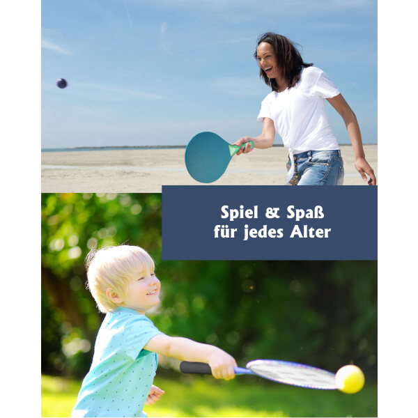 L.A. Sports Garten & Strandspiele Spiele Set Federball Boccia Beach-Ball Wurfscheibe Fangball