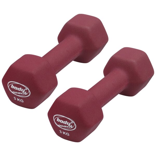 BODYCOACH Neopren-Hantel Set zur Wahl 0,5kg 1kg 2kg 3kg 5kg Gewicht 2 x Fitness Kurzhantel