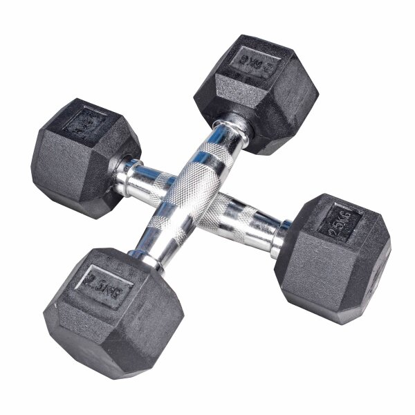 BODYCOACH Hexagon Kurzhantel-Set 5 bis 30kg gummierte sechs-eckige Gewichte