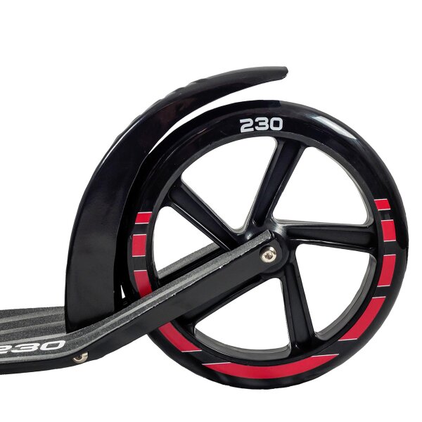 L.A. Sports Alu-Scooter Urban City Roller XXL Wheels 230mm Klapproller Kinder Erwachsene faltbar