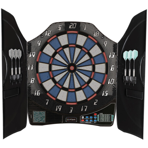 L.A. Sports Elektronische Dartscheibe Bull Legend 1-8 Spieler inkl. Zubehör im Kabinett