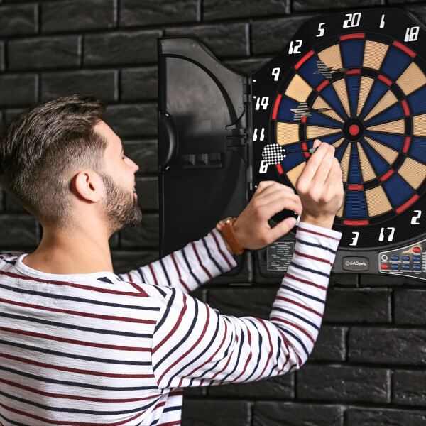 L.A. Sports Elektronische Dartscheibe Bull Legend 1-8 Spieler inkl. Zubehör im Kabinett