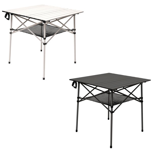 SUNNYFEEL Alu Campingtisch Beistelltisch mit Netz faltbar für Outdoor Camping Garten Balkon