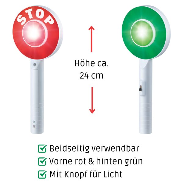 Play Fun Verkehrs-Spielset mit Spielzeug-Ampel und Blitzer Verkehrsschilder Verkehrshütchen inklusive Polizeikelle mit Licht