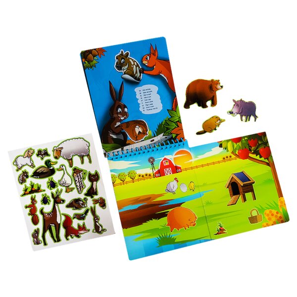 Qwi Toy 3in1 Spielbuch Kinder Wasser Malbuch - Malen mit Wasser mit Wassermal Stift inklusive Aufklappseiten und Stickern