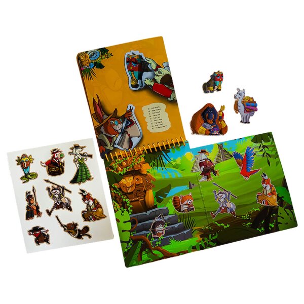Qwi Toy 3in1 Spielbuch Kinder Wasser Malbuch - Malen mit Wasser mit Wassermal Stift inklusive Aufklappseiten und Stickern