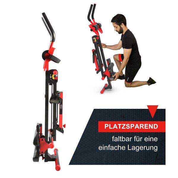 B-Ware Multi-Fitnessgerät 3-in-1 Rudergerät Tube AB Bauchmuskel-Trainer faltbar