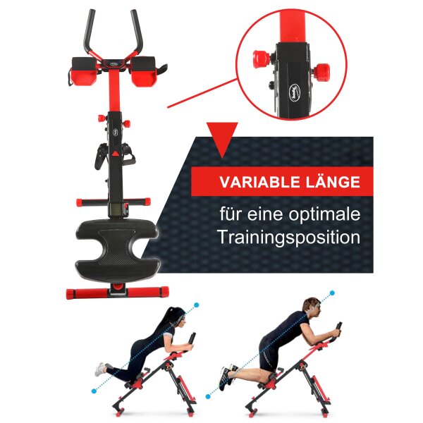 B-Ware Multi-Fitnessgerät 3-in-1 Rudergerät Tube AB Bauchmuskel-Trainer faltbar