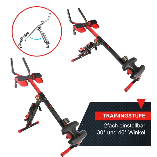 B-Ware Multi-Fitnessgerät 3-in-1 Rudergerät Tube AB Bauchmuskel-Trainer faltbar