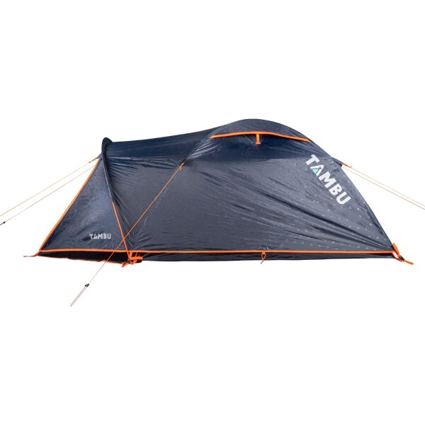 TAMBU Outdoor Camping Zelt für 2 Personen nachhaltiges Kuppelzelt wasserdicht aus recyceltem Material mit Außenbereich Stauraum