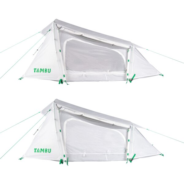 TAMBU Outdoor Camping Zelt für 2 Personen nachhaltiges Trekkingszelt wasserdicht aus recyceltem Material & ultraleicht