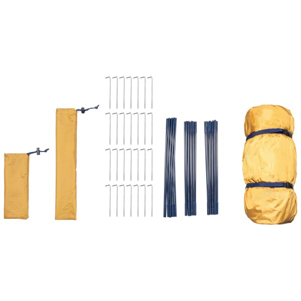 TAMBU Outdoor Camping Zelt für 4-5 Personen nachhaltiges Kuppelzelt wasserdicht aus recyceltem Material mit großem Vorraum